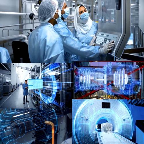 數字全自動科研實驗研發芯片人工智能ai機器機電力新能源視頻素材