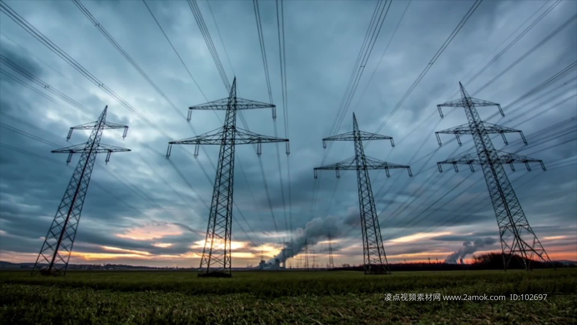 電力鐵塔電能傳輸城市科研實驗室視頻素材